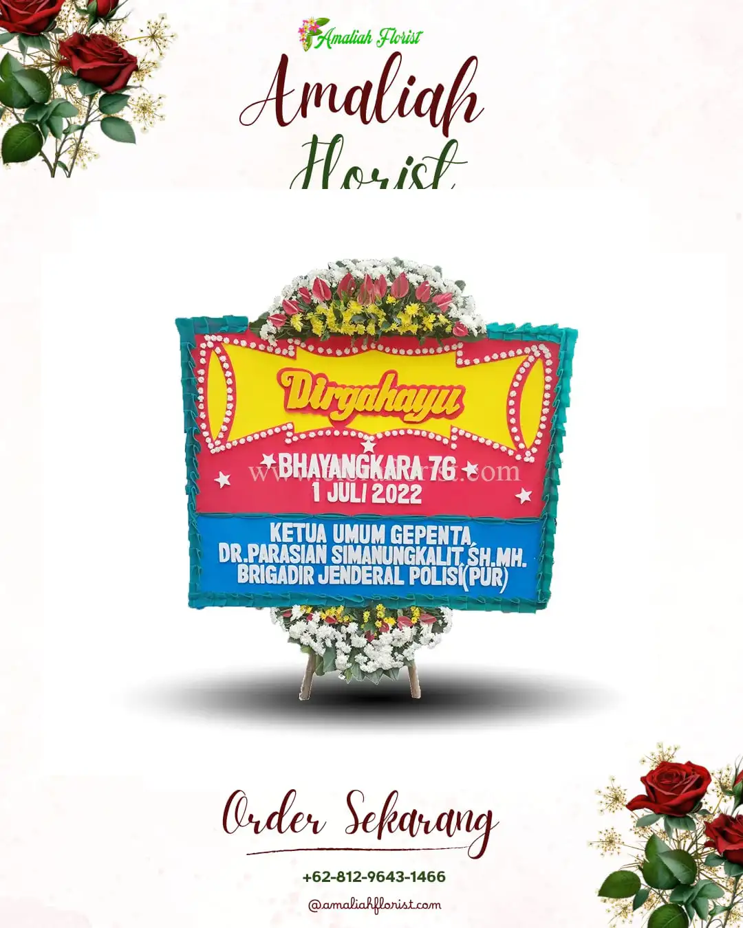 Papan Bunga HUT Ulang Tahun Tondano Timur